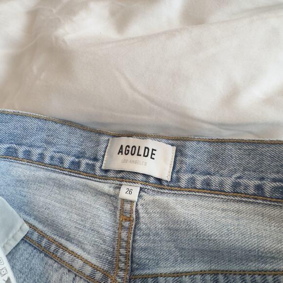 AGOLDE Jamie Distressed Straight Leg Jeans Blue Women’s Size 26 - Picture 3 of 6